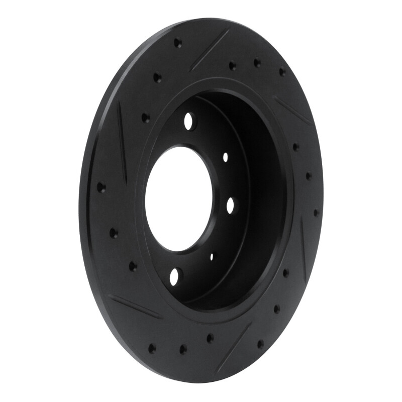 Kia Spectra Brake Rotor (1) - Rear Right - R1 Concepts - Drilled & Slotted - Black - `04-`09